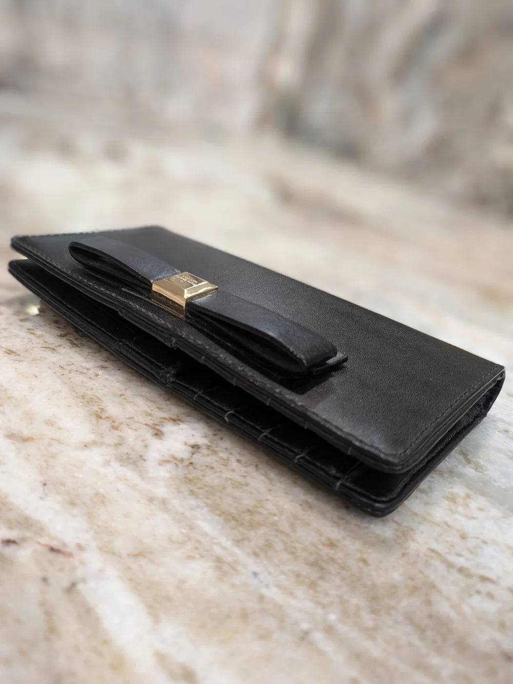 kate spade Black Bow Leather Wallet